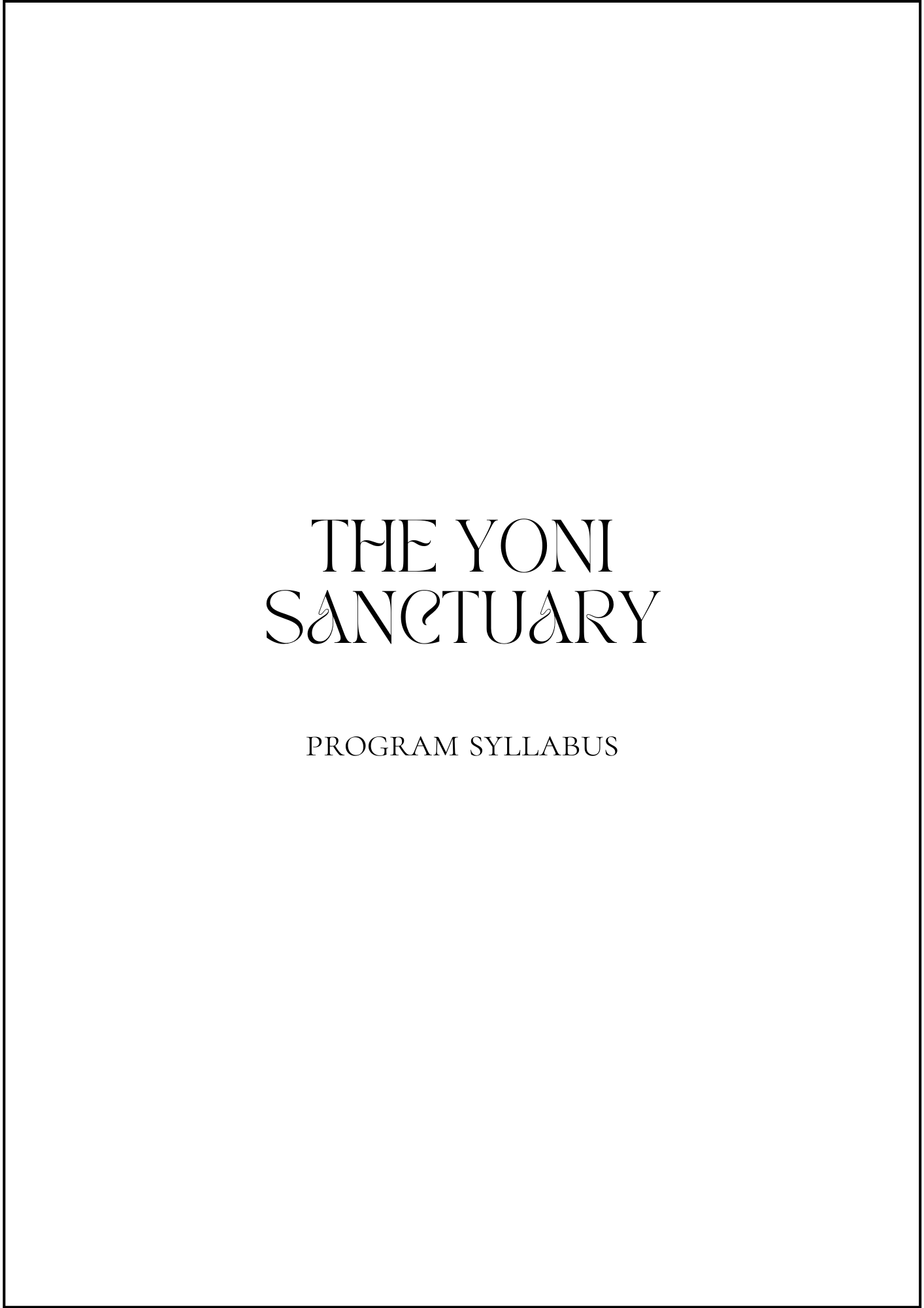 NEW YONI SANCTUARY syllabus